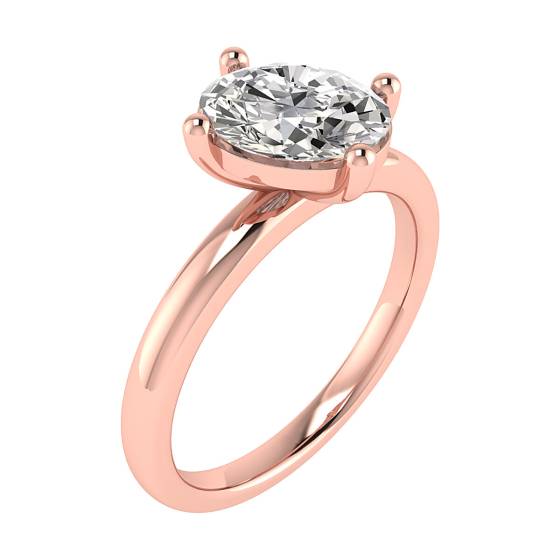Oval Diamond Toi et Moi Stackable Solitaire Ring