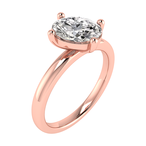 Oval Diamond Toi et Moi Stackable Solitaire Ring