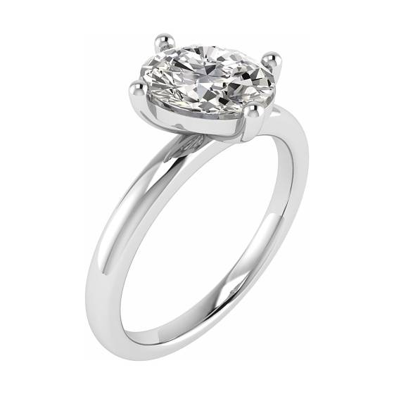Oval Diamond Toi et Moi Stackable Solitaire Ring