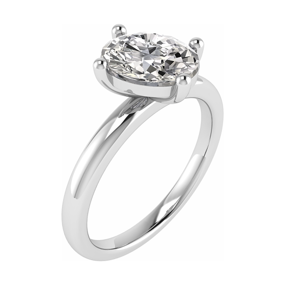 Oval Diamond Toi et Moi Stackable Solitaire Ring