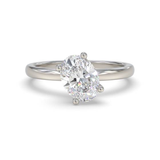 Oval Diamond Toi et Moi Stackable Solitaire Ring