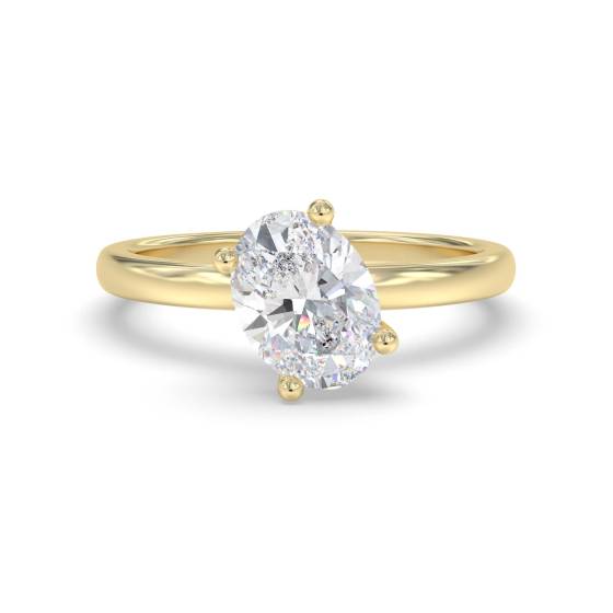 Oval Diamond Toi et Moi Stackable Solitaire Ring