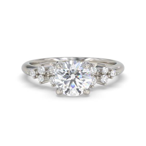 Round Diamond Shoulder Set Ring