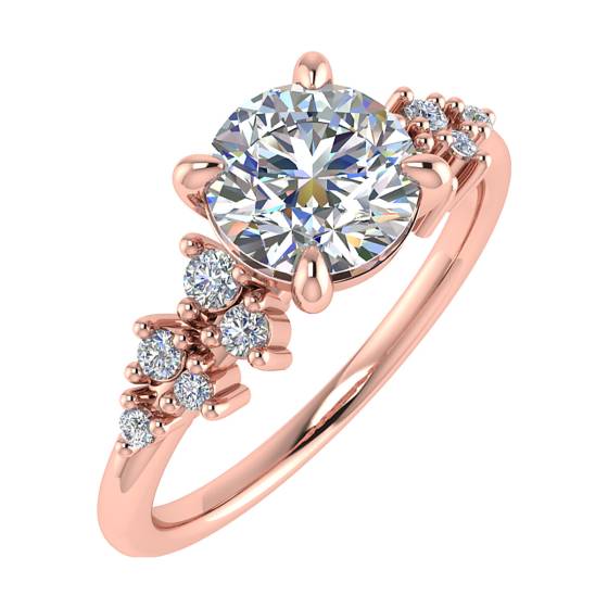 Round Diamond Shoulder Set Ring