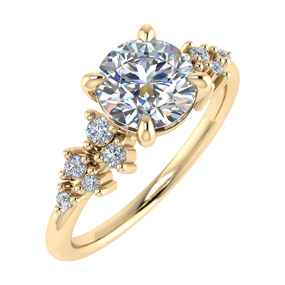 Round Diamond Shoulder Set Ring