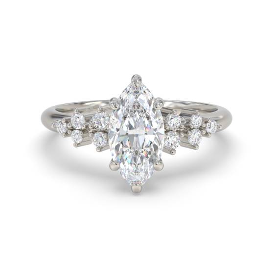 Marquise Diamond Shoulder Set Ring