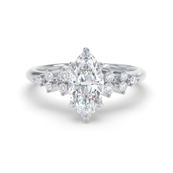 Marquise Diamond Shoulder Set Ring
