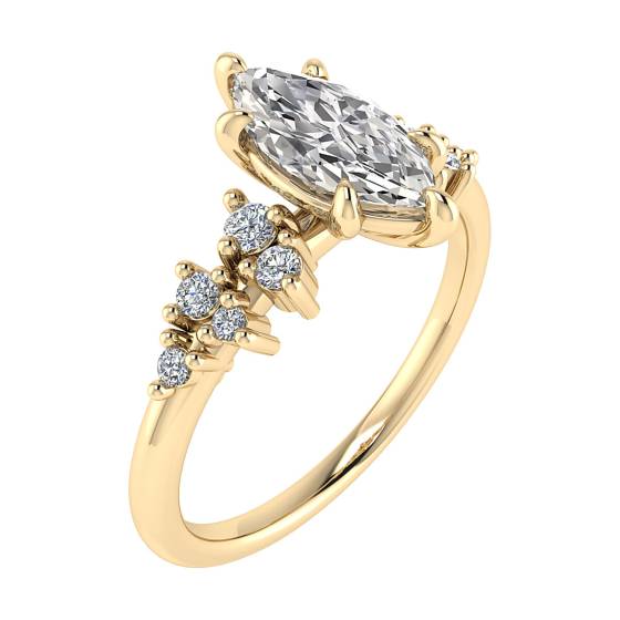 Marquise Diamond Shoulder Set Ring