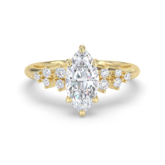 Marquise Diamond Shoulder Set Ring