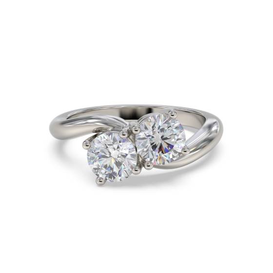 2 Stone Round Diamond Ring