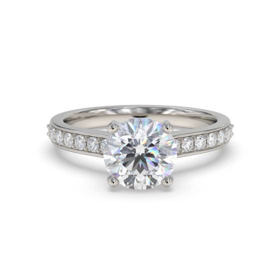 1.40ct SI2/D Natural Diamond Shoulder Set Engagement Ring