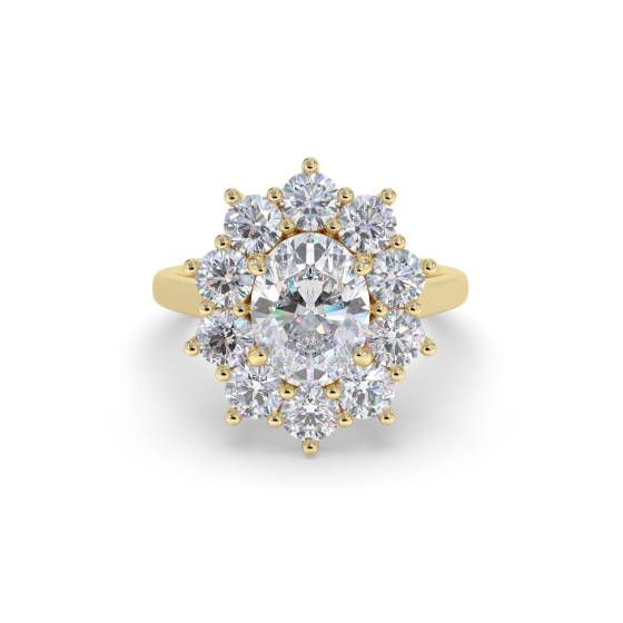 Oval Diamond Halo Ring