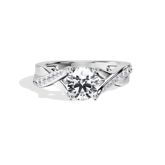 Round Shoulder Set Diamond Engagement Ring