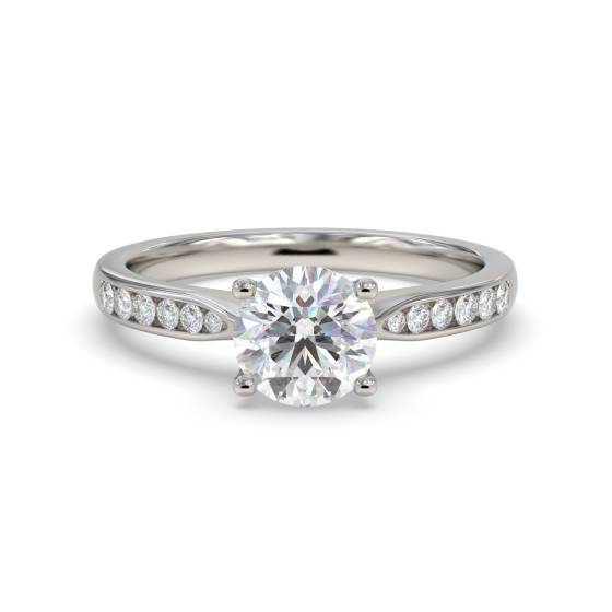 Round Shoulder Set Diamond Engagement Ring