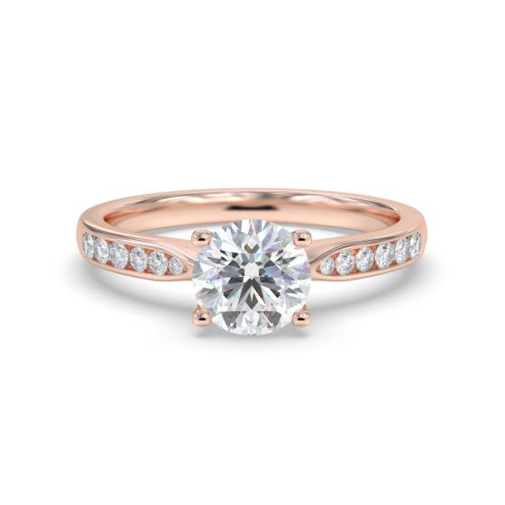 Round Shoulder Set Diamond Engagement Ring