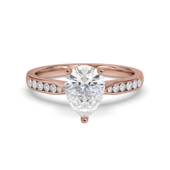 Pear Shoulder Set Diamond Engagement Ring