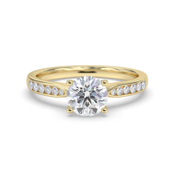 Round Shoulder Set Diamond Engagement Ring