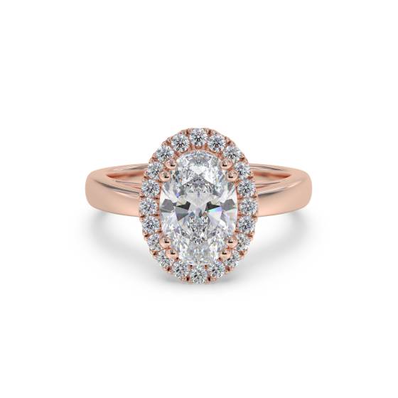 Oval Diamond Halo Ring