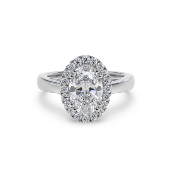 Oval Diamond Halo Ring