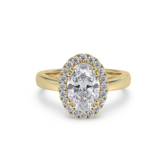 Oval Diamond Halo Ring