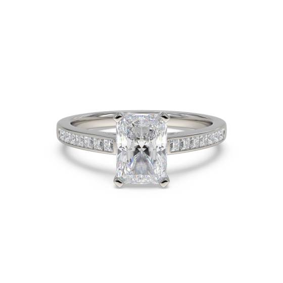 Radiant Diamond Shoulder Set Ring