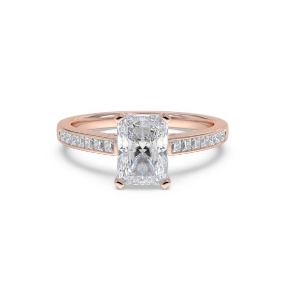 Radiant Diamond Shoulder Set Ring