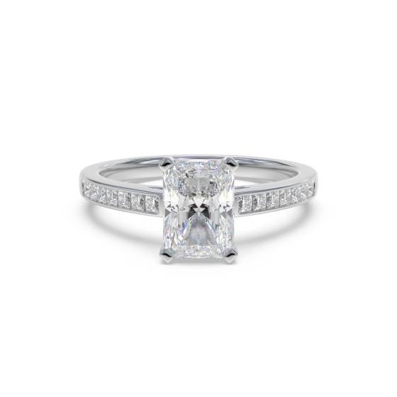 Radiant Diamond Shoulder Set Ring