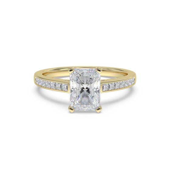 Radiant Diamond Shoulder Set Ring