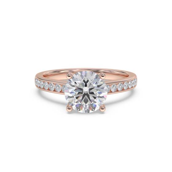 Round Diamond Shoulder Set Ring