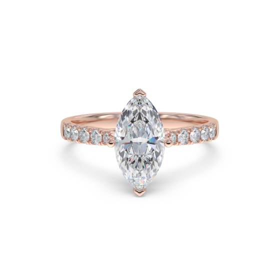 Marquise Diamond Shoulder Set Ring
