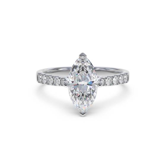 Marquise Diamond Shoulder Set Ring