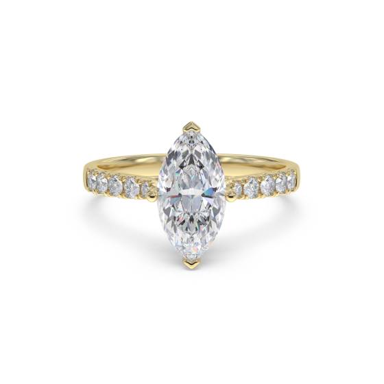 Marquise Diamond Shoulder Set Ring