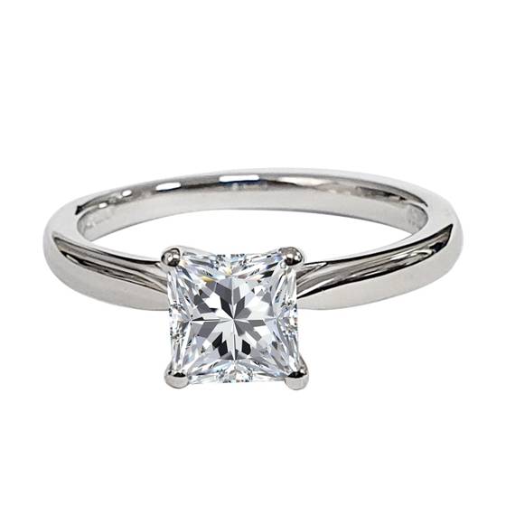 2.01ct I1/F Princess Natural Diamond Solitaire Ring
