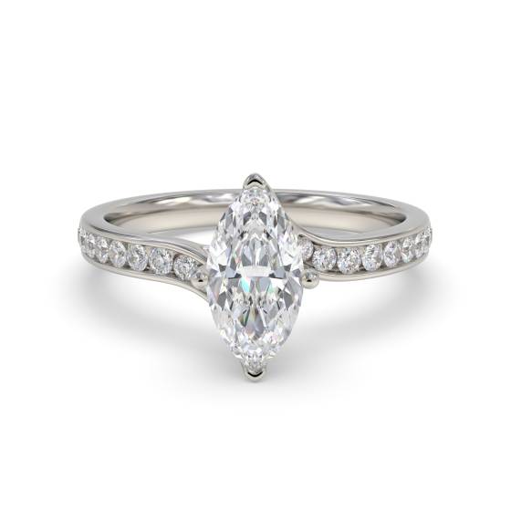 Marquise Diamond Shoulder Set Ring