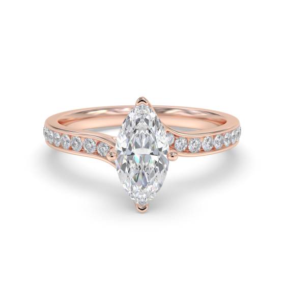 Marquise Diamond Shoulder Set Ring