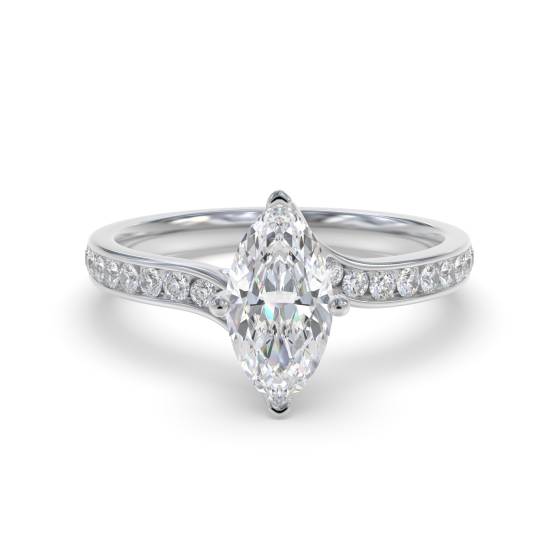 Marquise Diamond Shoulder Set Ring