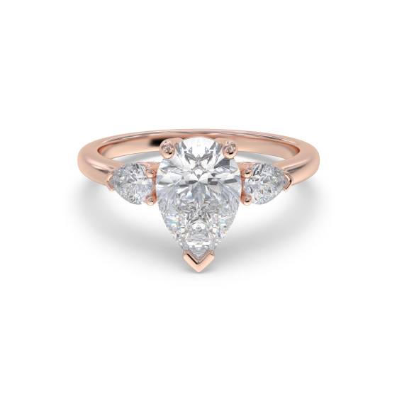 Unique Pear Diamond Trilogy Ring