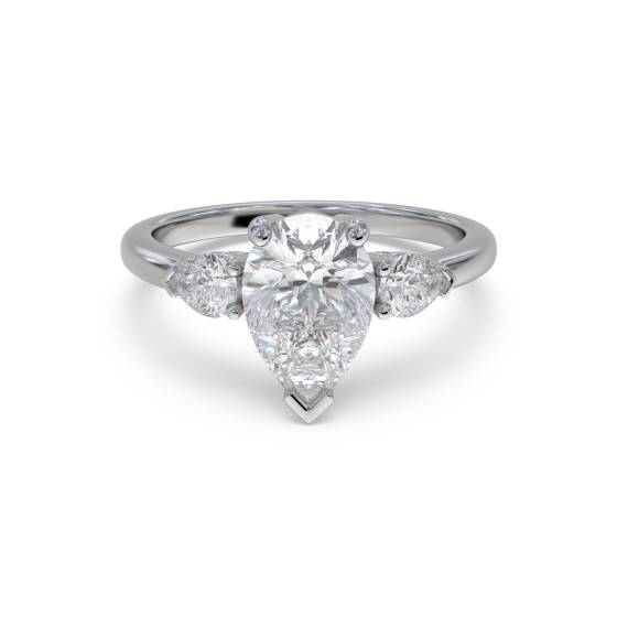 Unique Pear Diamond Trilogy Ring