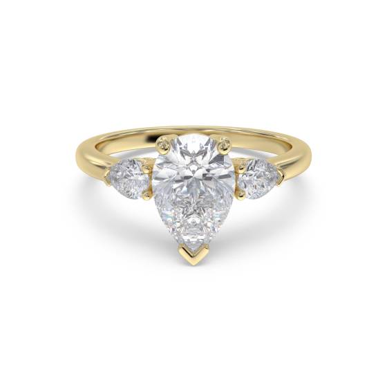 Unique Pear Diamond Trilogy Ring