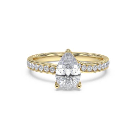 Pear Diamond Shoulder Set Ring