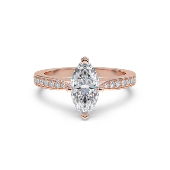 Marquise Diamond Shoulder Set Ring