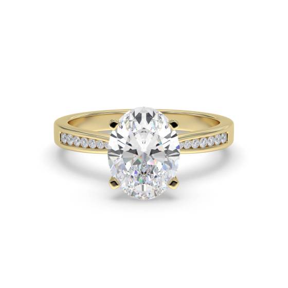 Oval Diamond Shoulder Set Ring