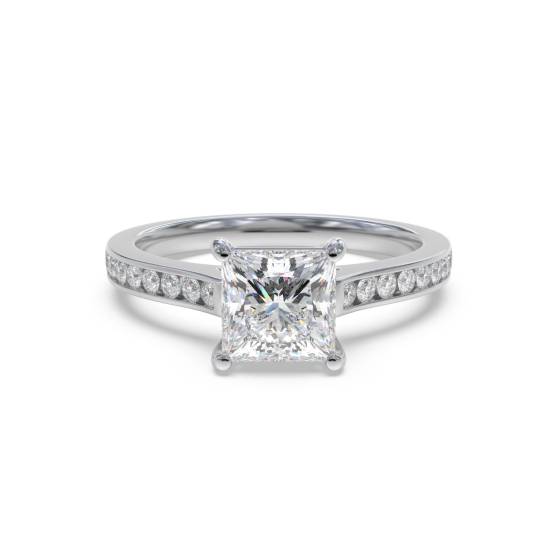 Princess Diamond Shoulder Set Ring