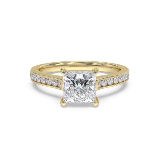 Princess Diamond Shoulder Set Ring