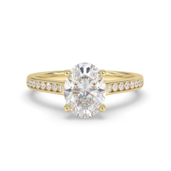 Oval Diamond Shoulder Set Ring