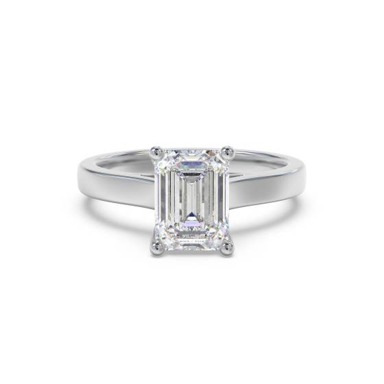 Modern Emerald Diamond Engagement Ring