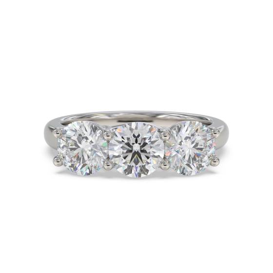 Classic Round Diamond Trilogy Ring