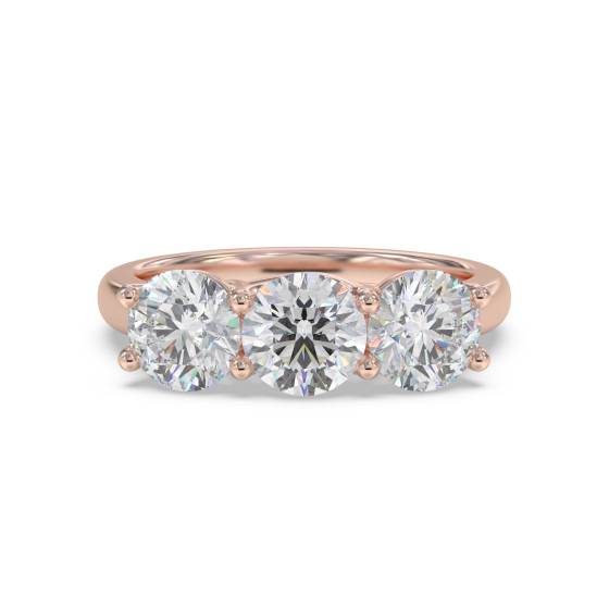 Classic Round Diamond Trilogy Ring