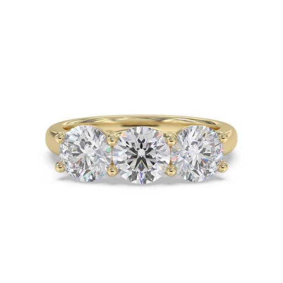 Classic Round Diamond Trilogy Ring
