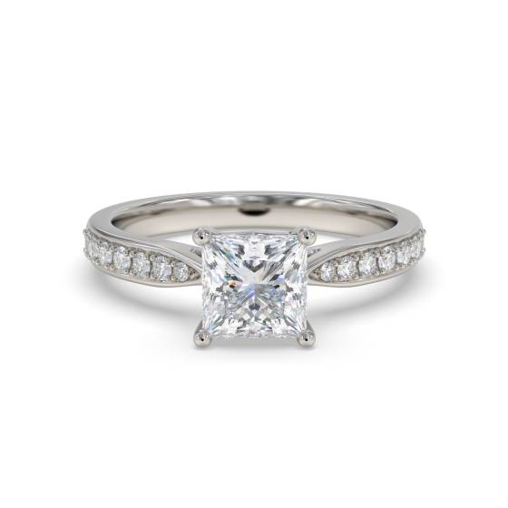 Princess Diamond Shoulder Set Ring